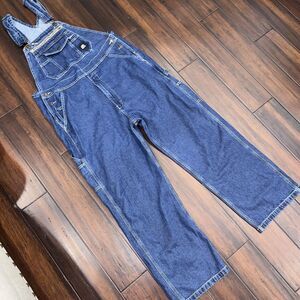 Berne Denim Overalls Mens 40X32 Blue Bib Carpenter Utility Workwear Pockets